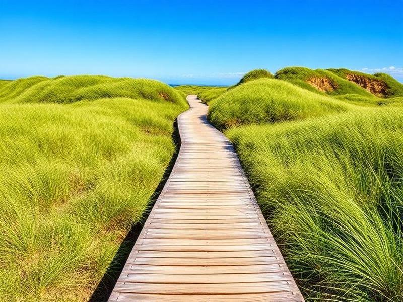 Passadiço de madeira pelas dunas no Algarve